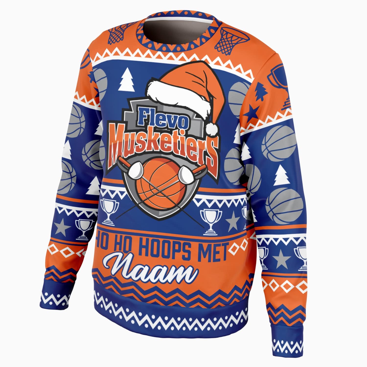 Musketiers Ho Ho Hoops Kerst Sweatshirt - Unisex