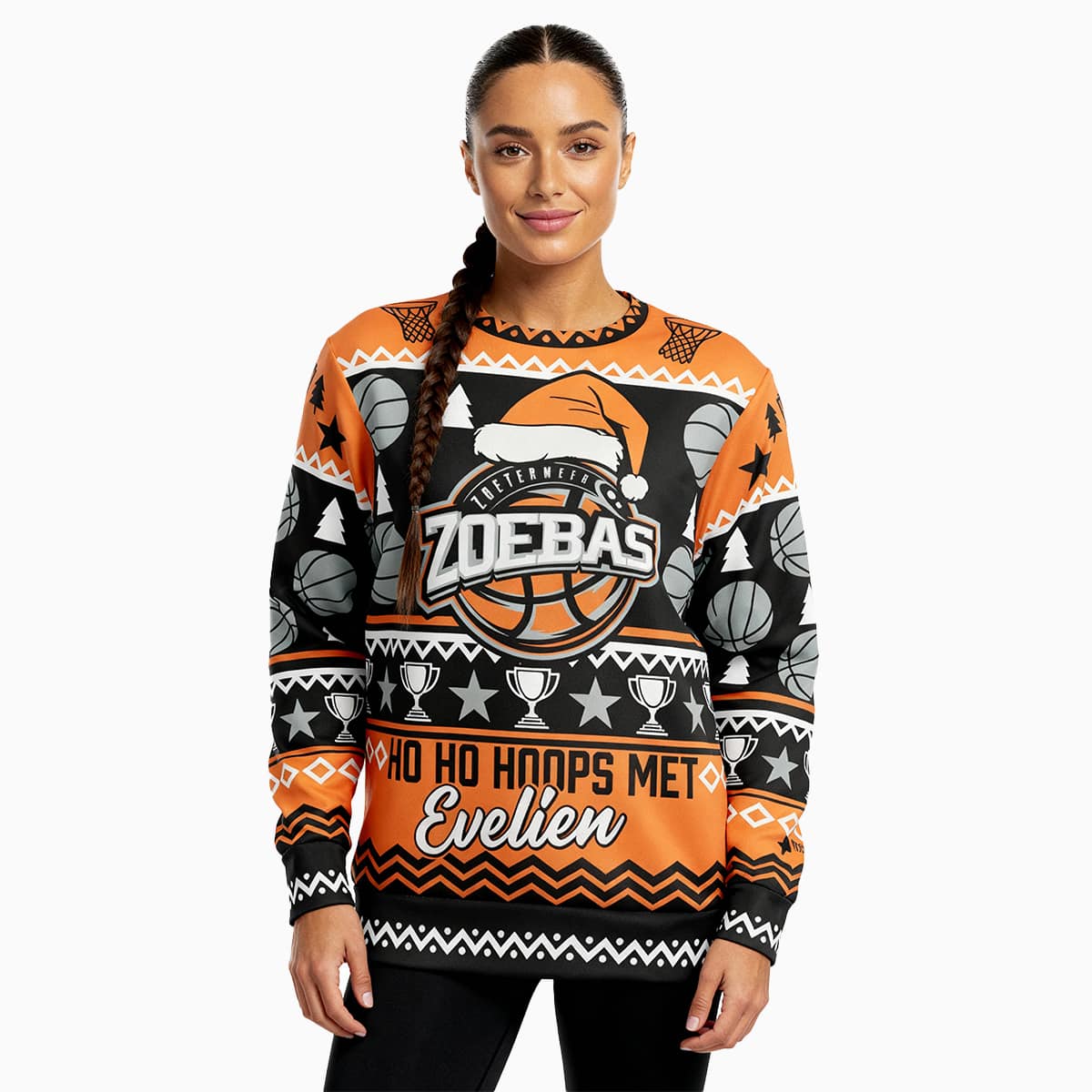 Zoebas Ho Ho Hoops Kerst Sweatshirt - Unisex