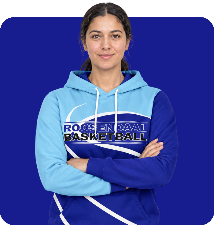 Speelster in de Blauw-Wit hoodie