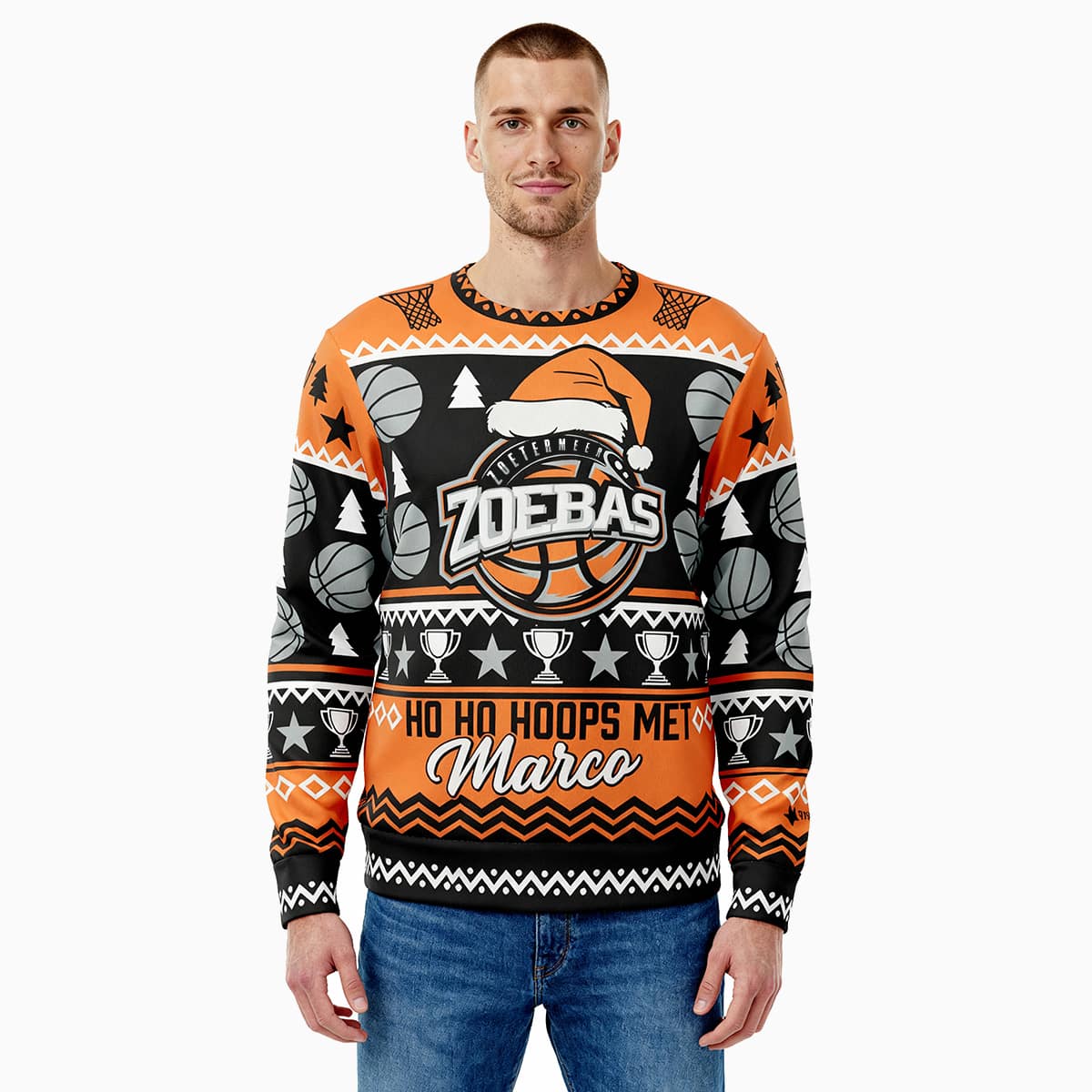 Zoebas Ho Ho Hoops Kerst Sweatshirt - Unisex
