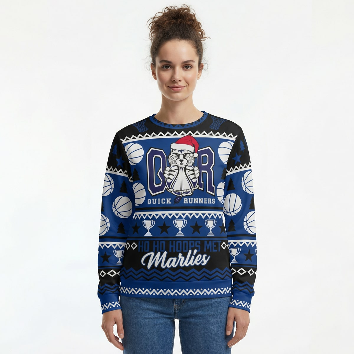 Quick Runners Ho Ho Hoops Kerst Sweatshirt - Unisex