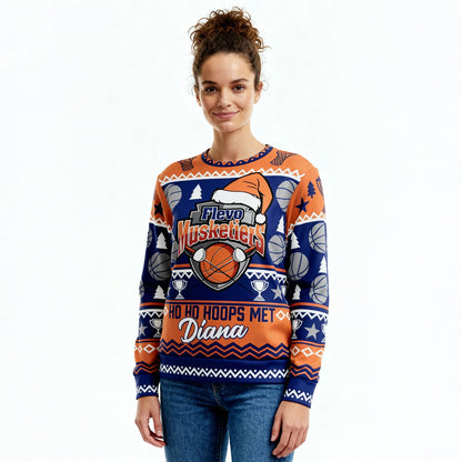 Musketiers Ho Ho Hoops Kerst Sweatshirt - Unisex