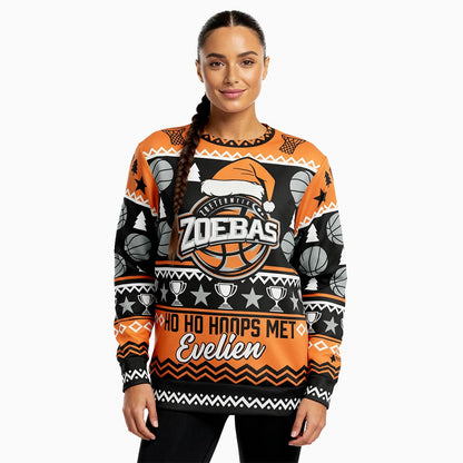 Zoebas Ho Ho Hoops Kerst Sweatshirt - Unisex