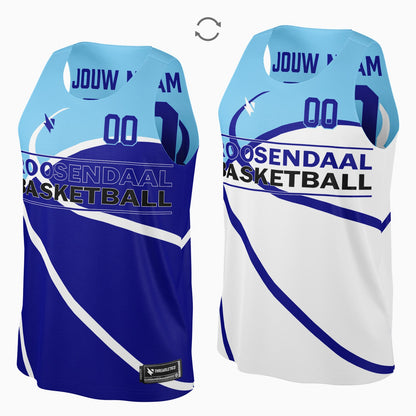 Blauw-Wit Reversible Training Jersey voorkant, koningsblauwe en witte kant