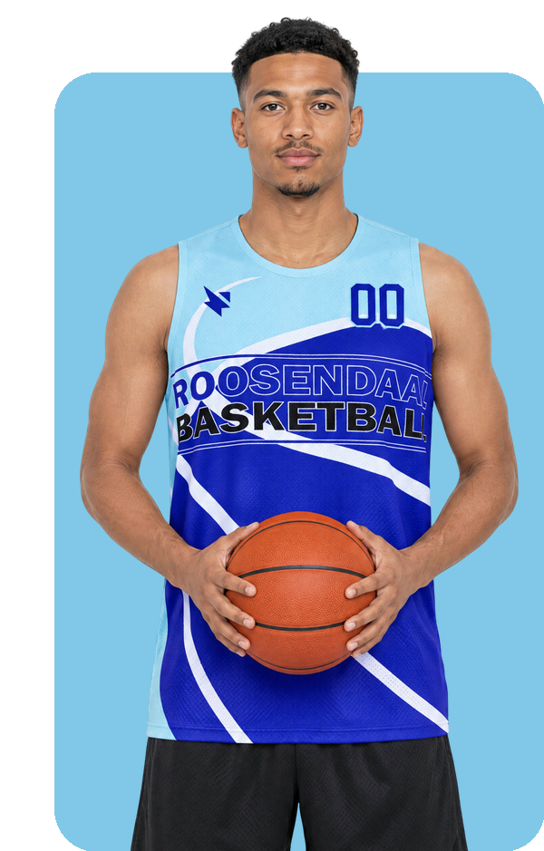Speler in de Blauw-Wit reversible training jersey